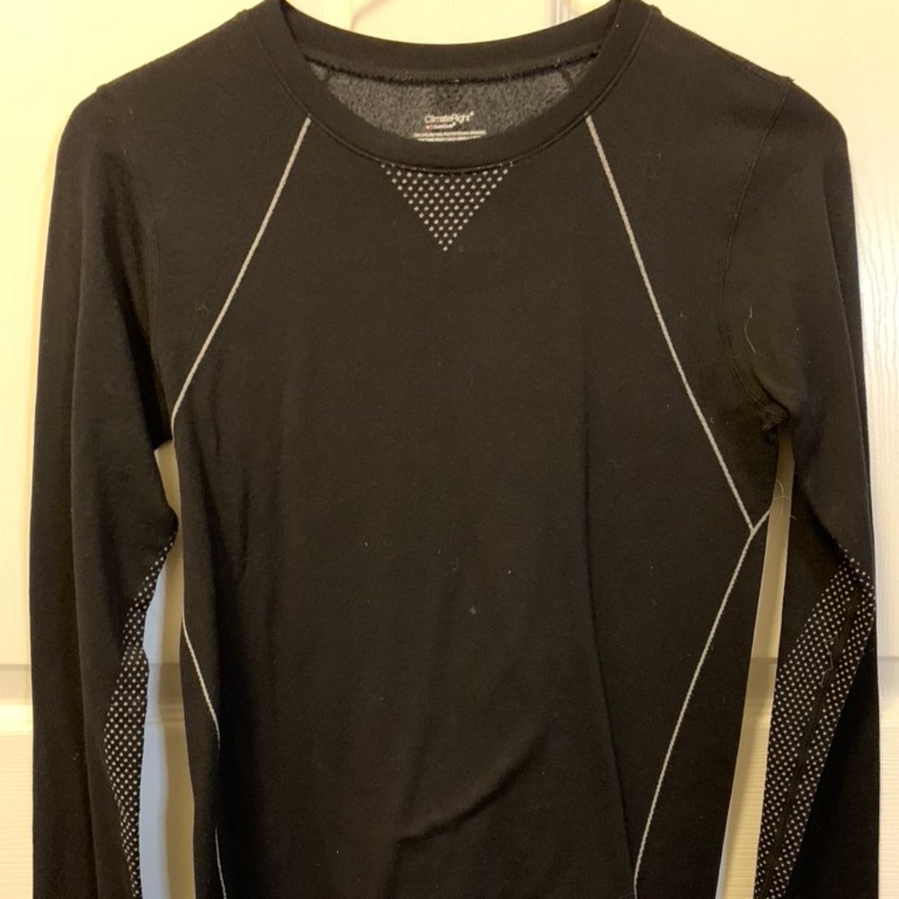 CuddlDuds Climate Right Black + White Base Layer Size Small